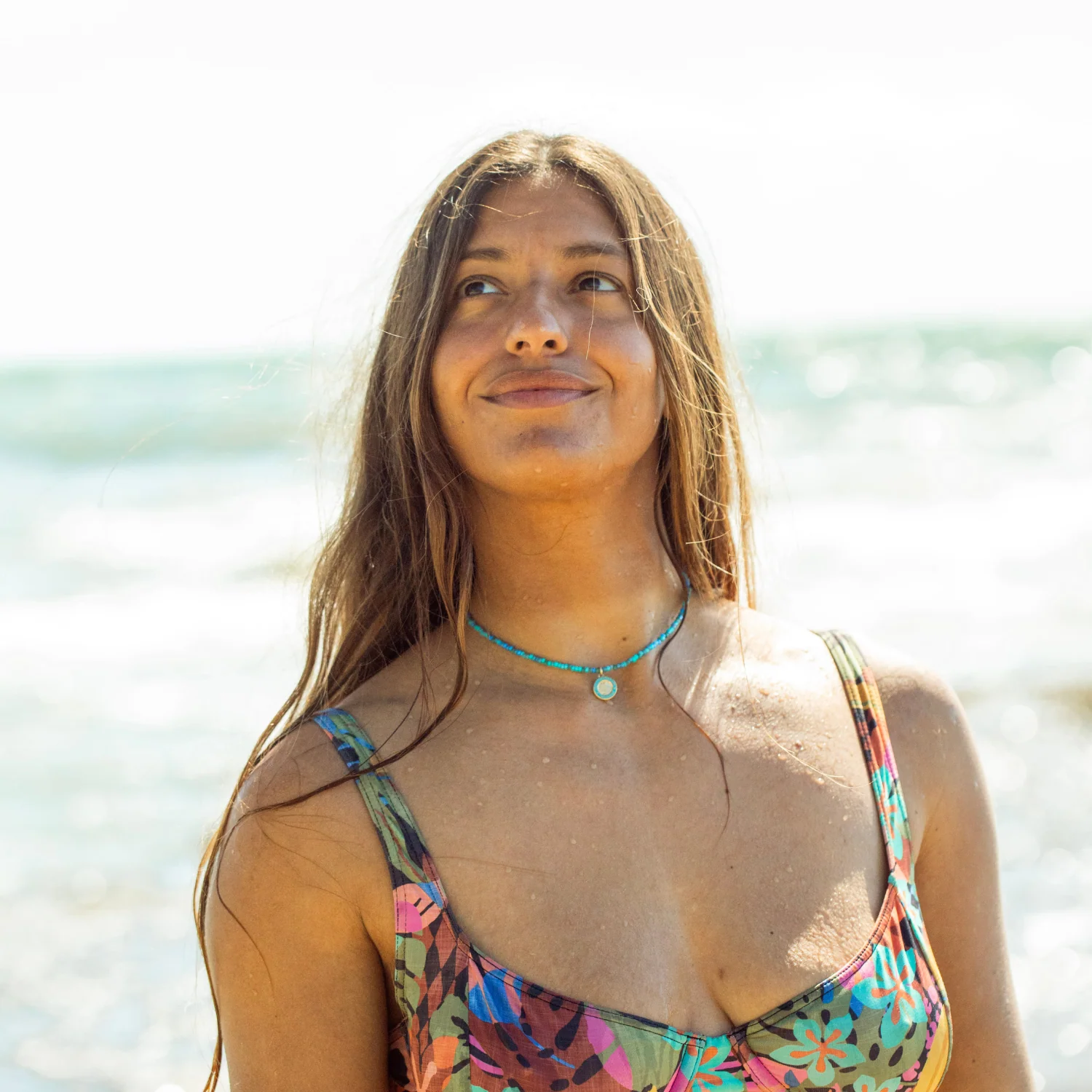 Blue Lagoon Beaded Choker - Gold / Baby Blue - Image 4