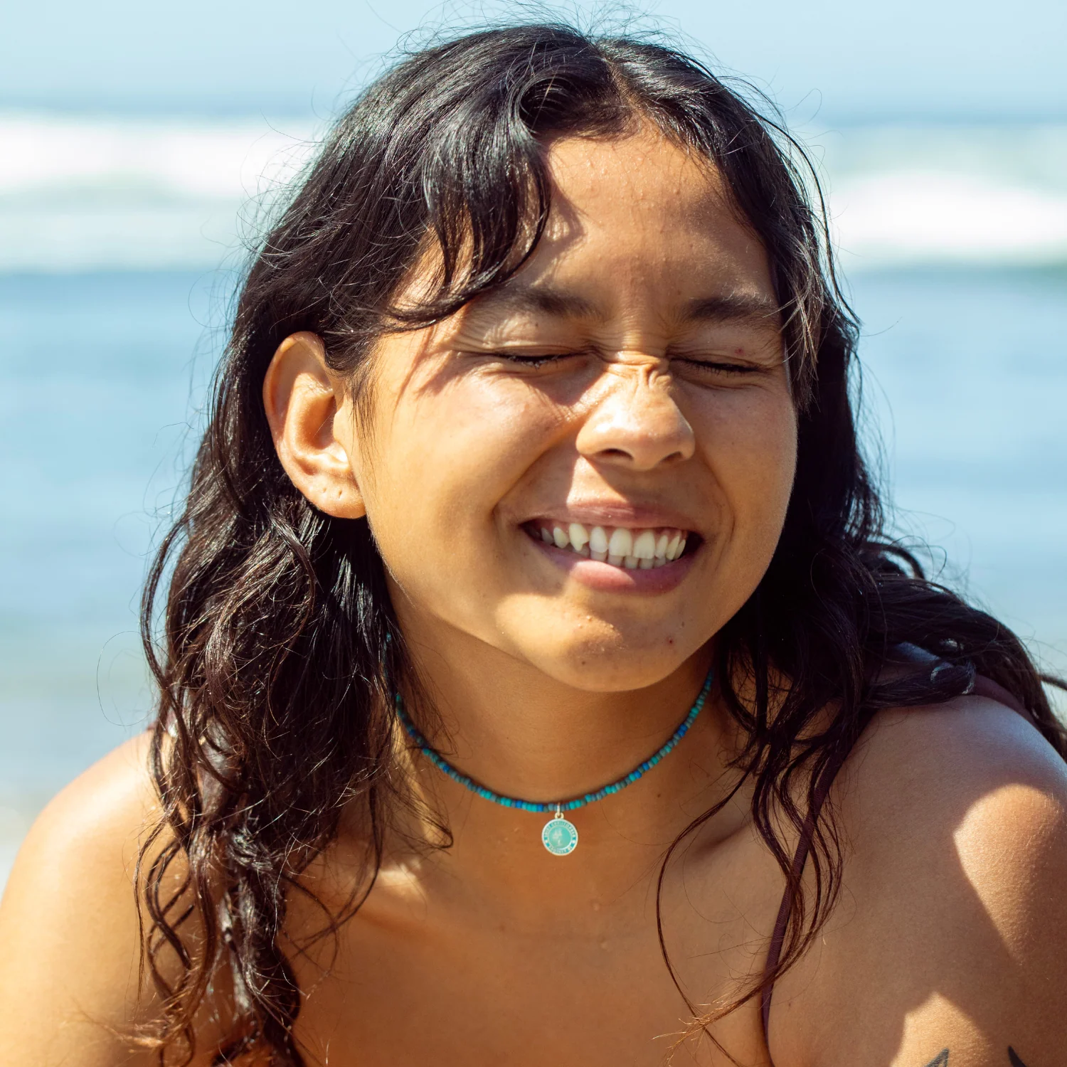 Blue Lagoon Beaded Choker - Teal / Teal - Image 4