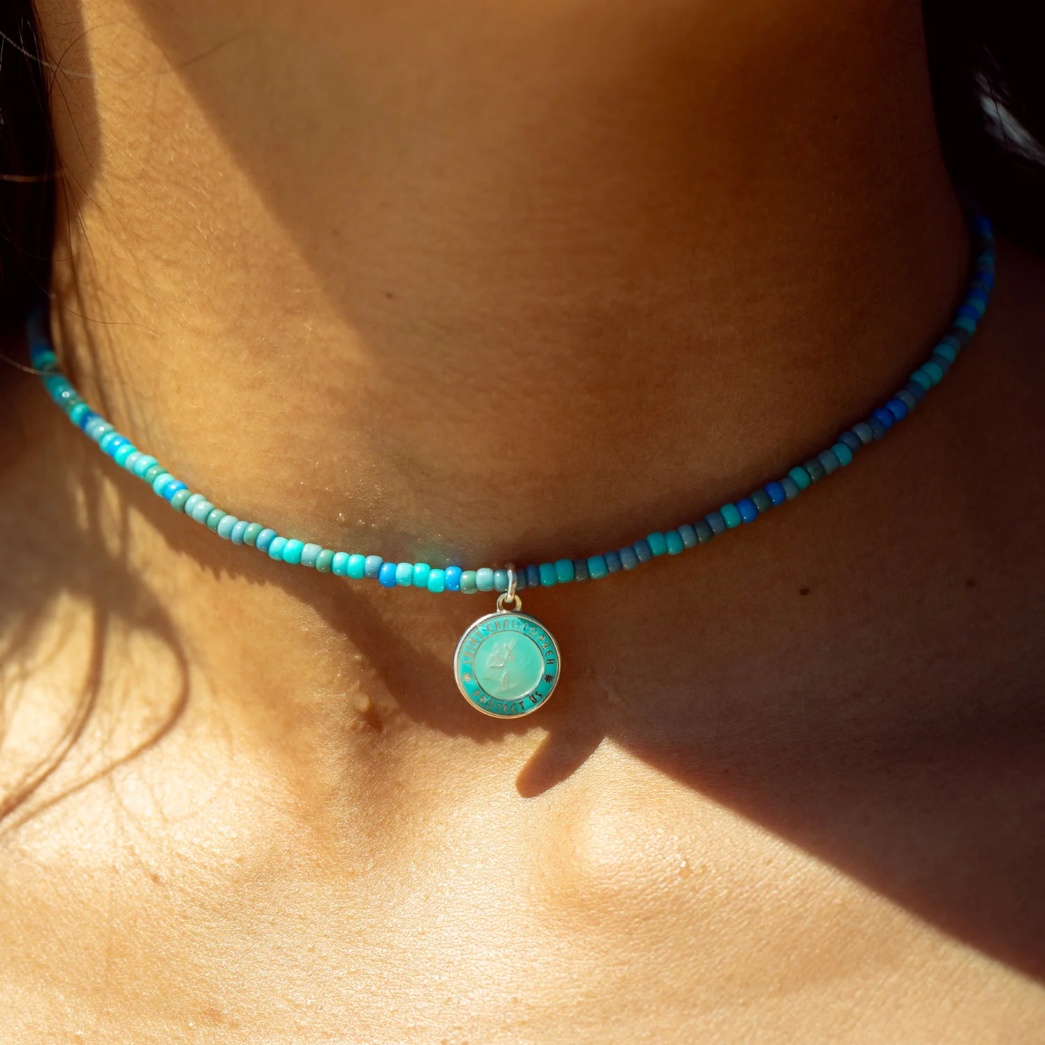 Blue Lagoon Beaded Choker - Teal / Teal - Image 5