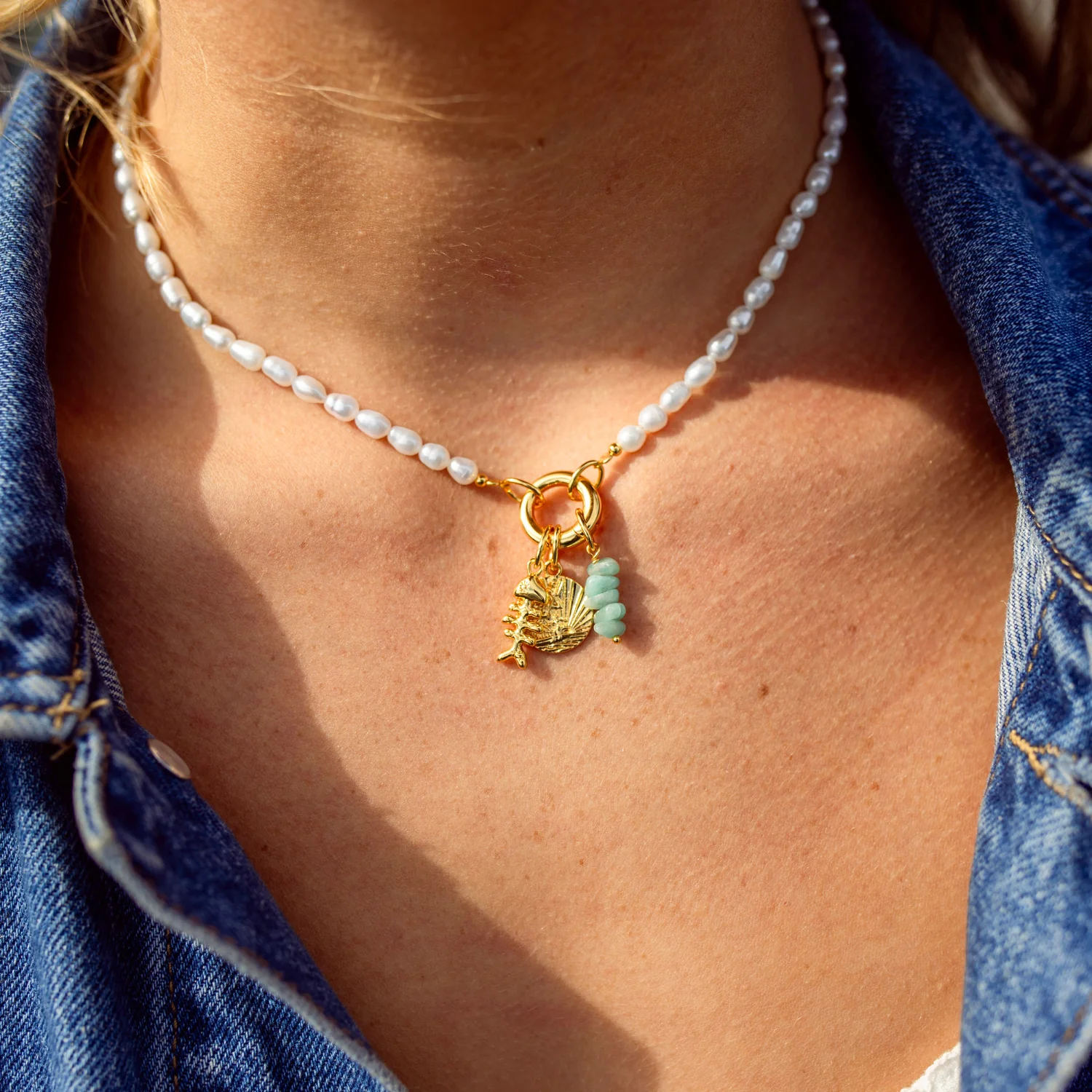Coastline Cluster Charm Necklace - Image 3