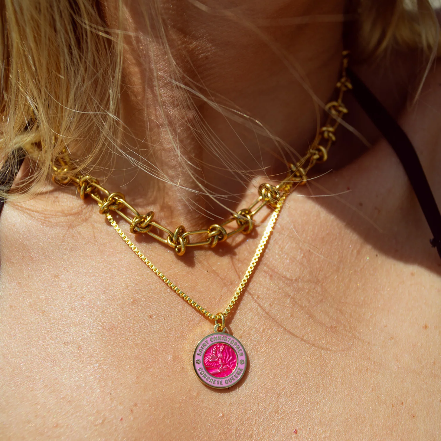 Concrete Queenz St. Christopher Necklace - Gold - Image 4