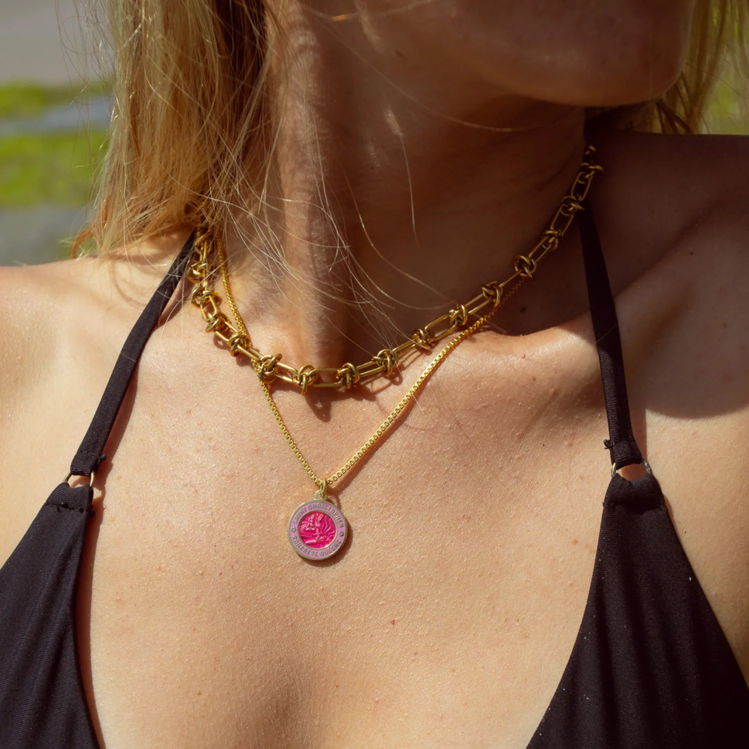 Concrete Queenz St. Christopher Necklace - Gold - Image 5