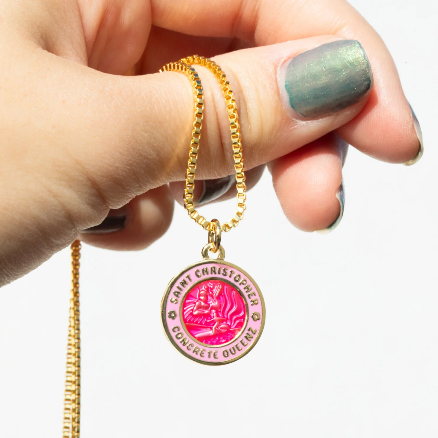 Concrete Queenz St. Christopher Necklace - Gold - Image 7