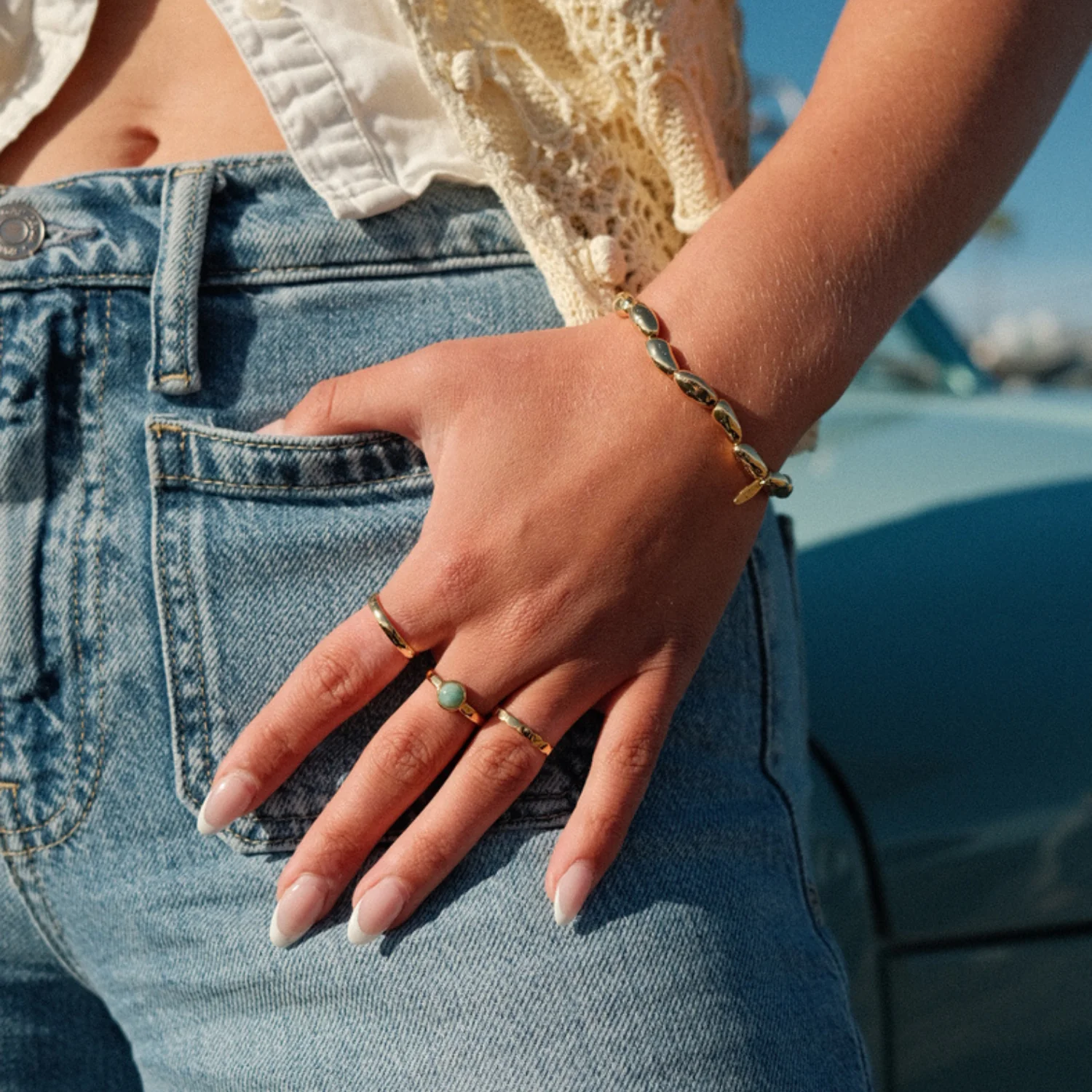 Gold Plated Beaded Bracelet - Image 4