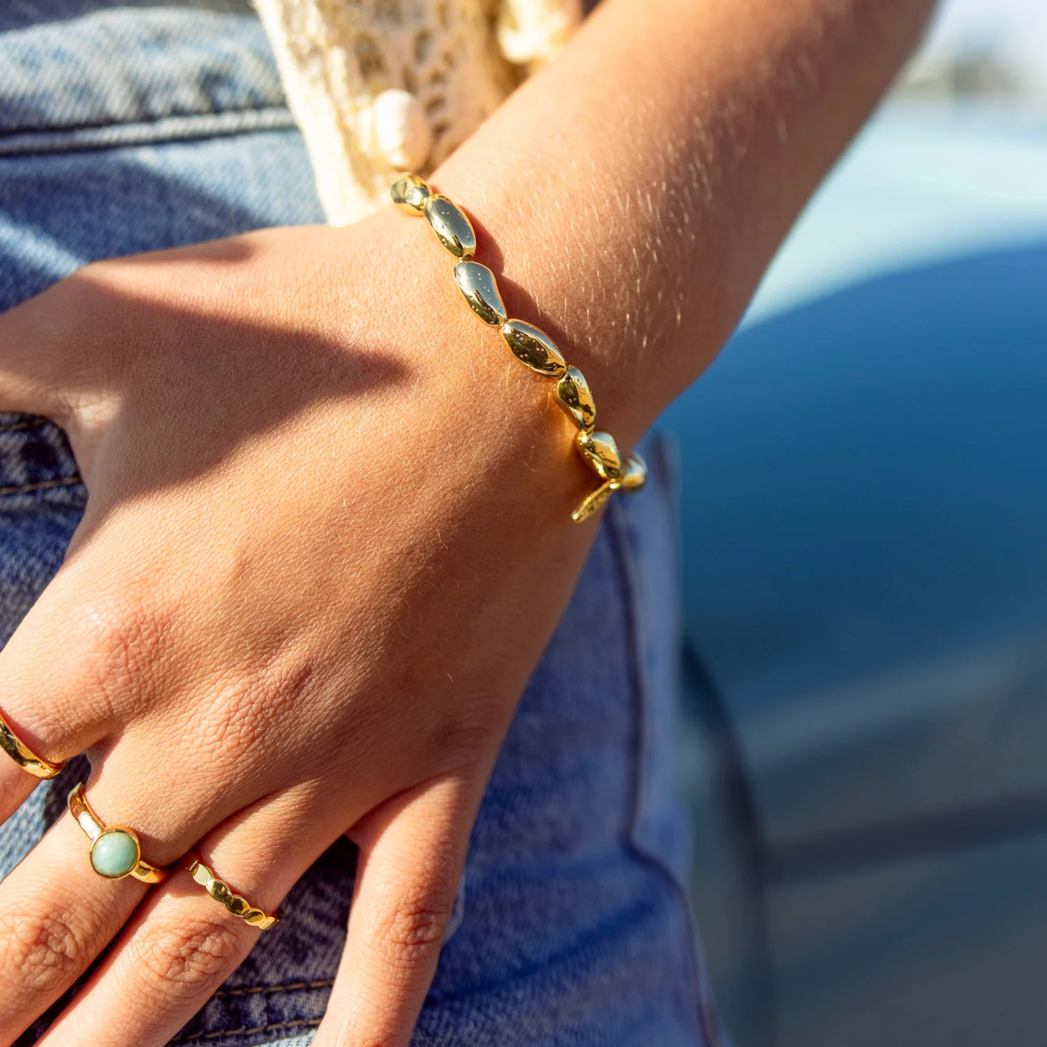 Gold Plated Beaded Bracelet - Image 5