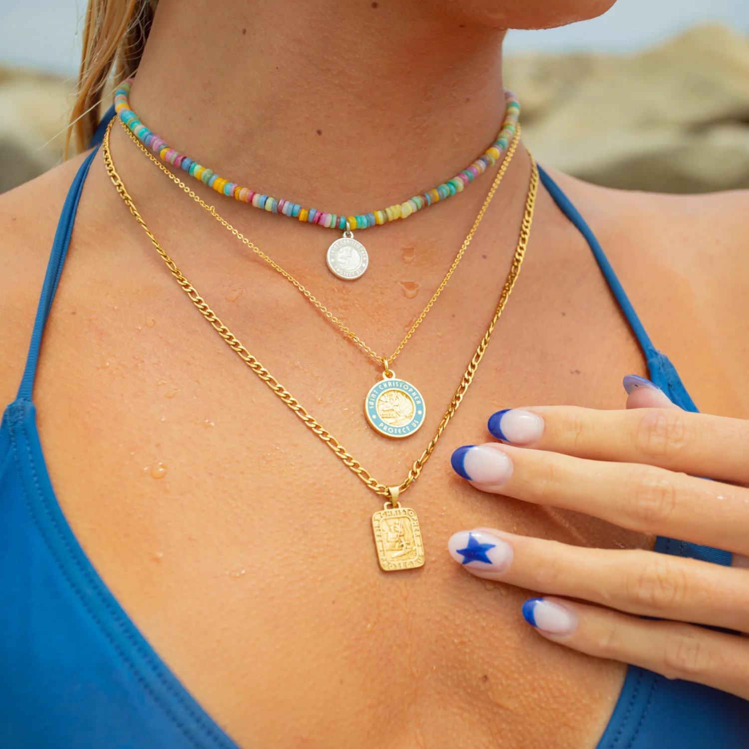 The Gold Traveler Rectangle Necklace - Image 6