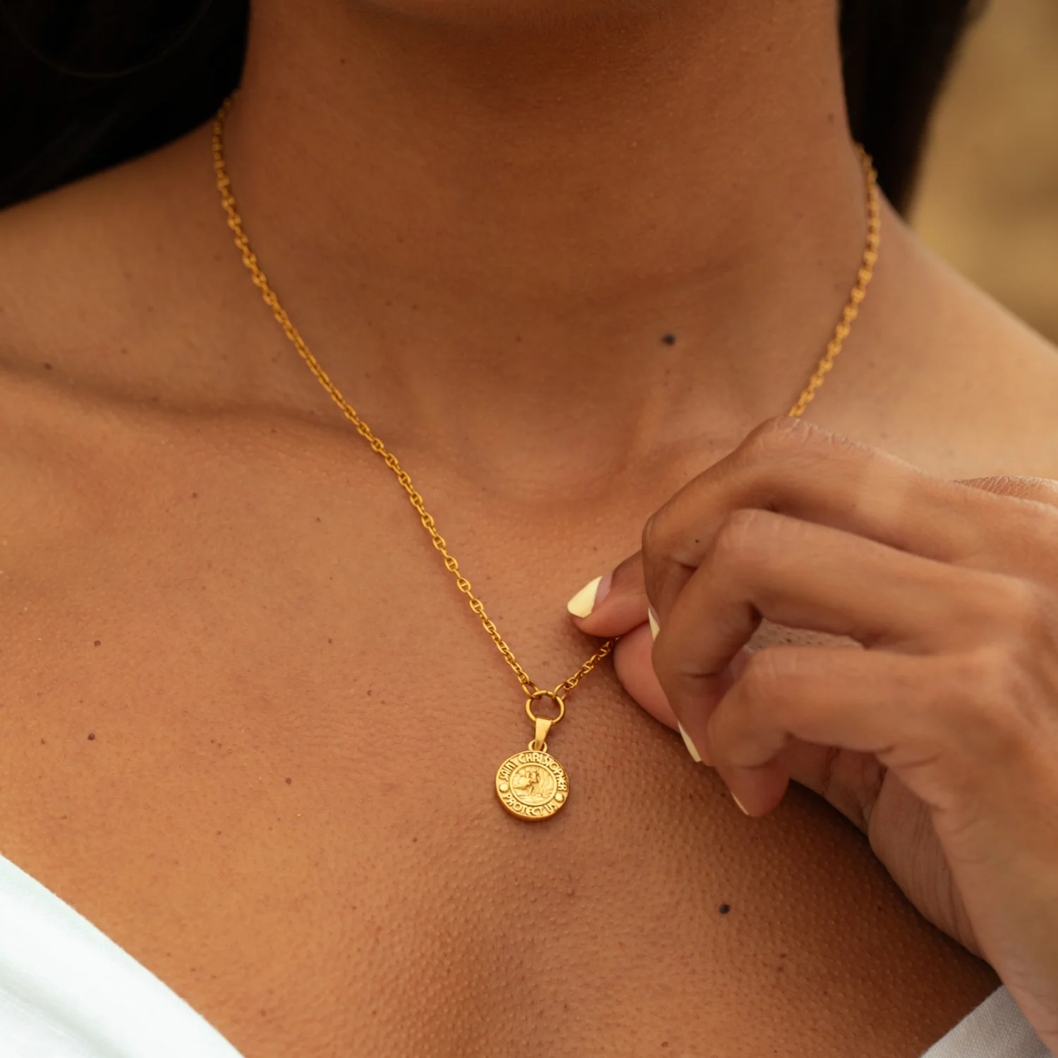 Gold Baby St. Chris Necklace - Image 4