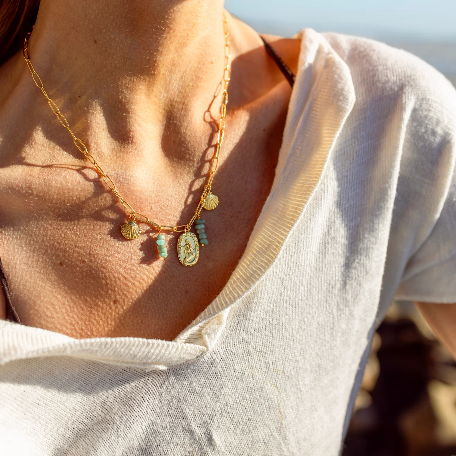 Lady of the Waves Charm Necklace - Image 3