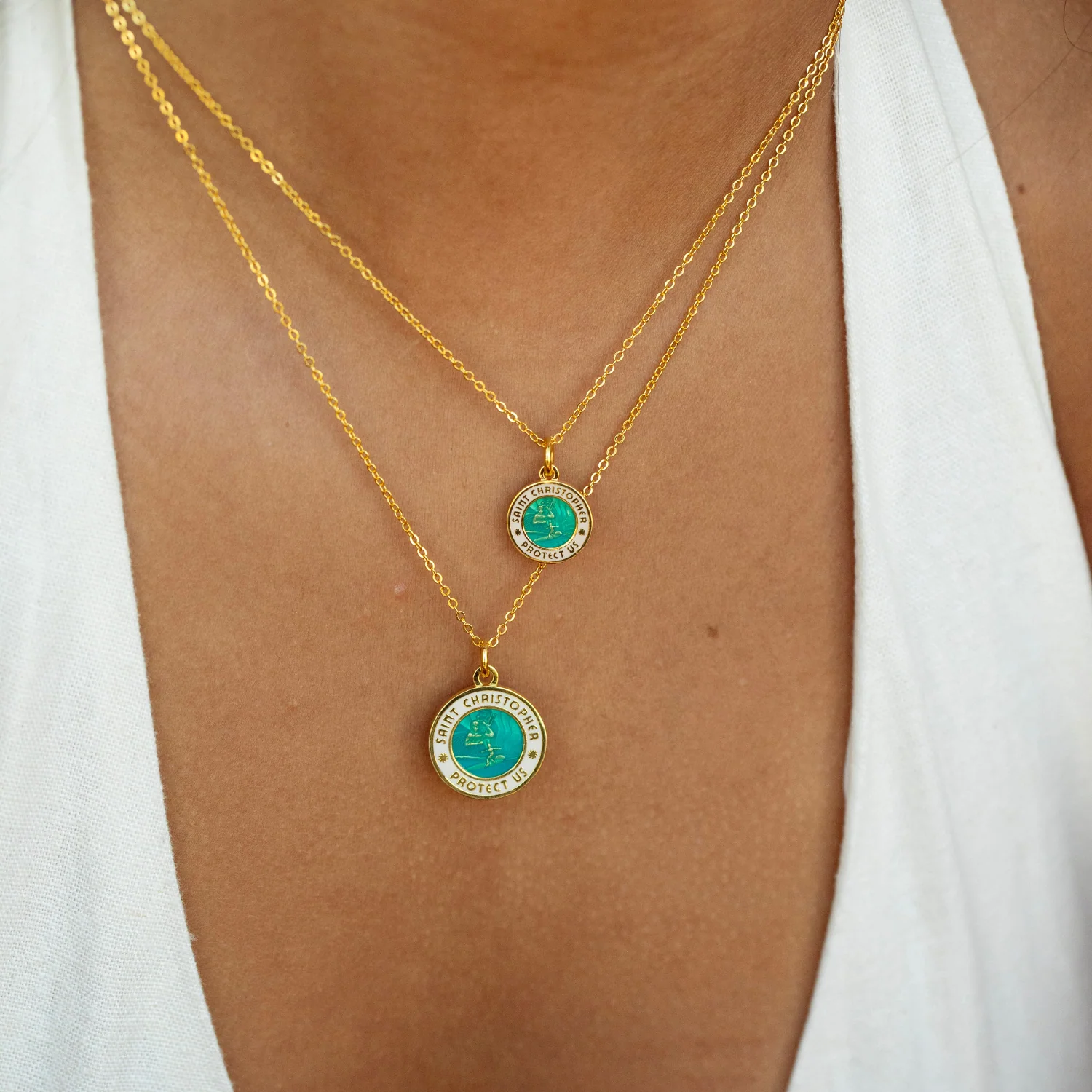 Medium - Gold / Aqua White - Image 6