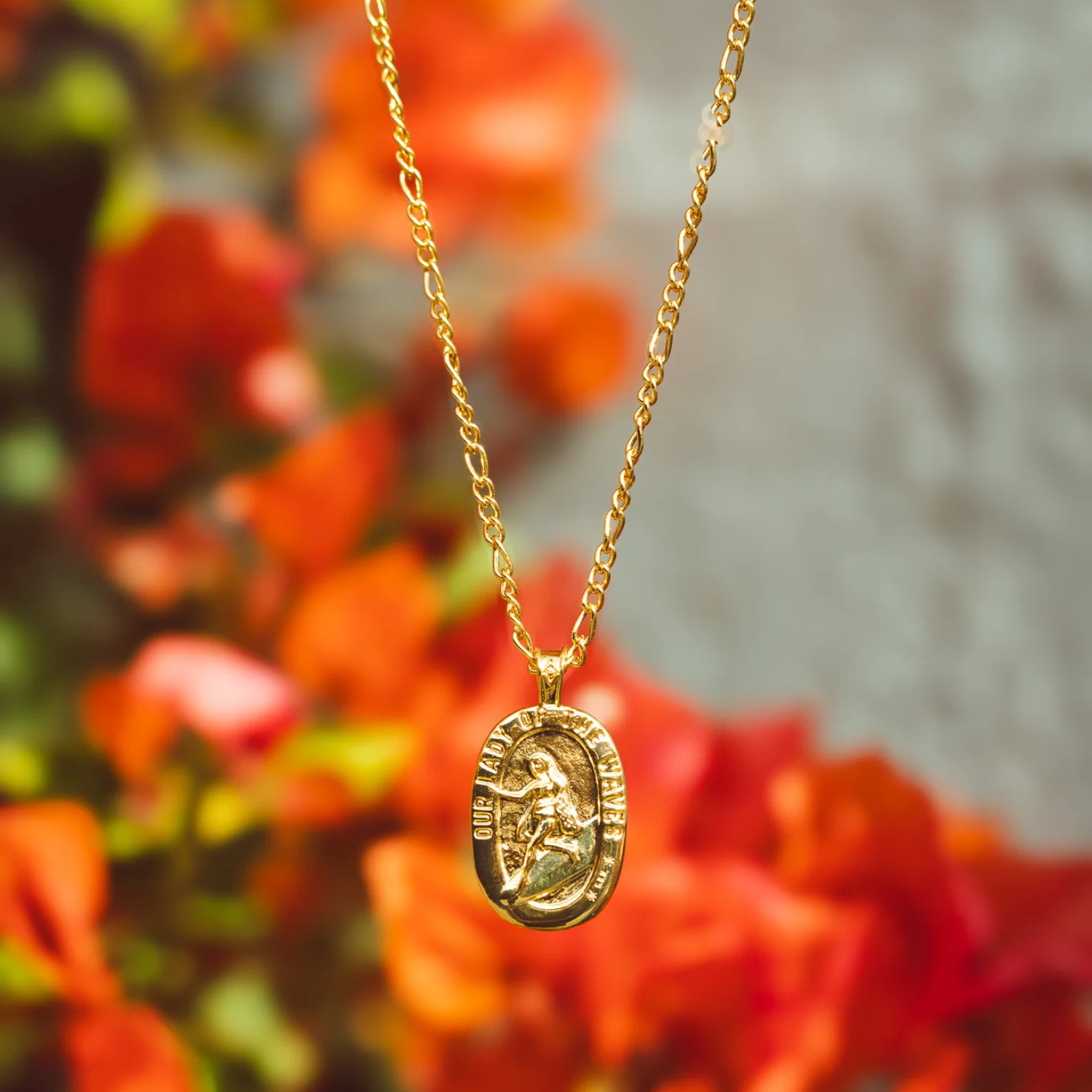 Our Lady of The Waves Necklace - Gold - Image 3