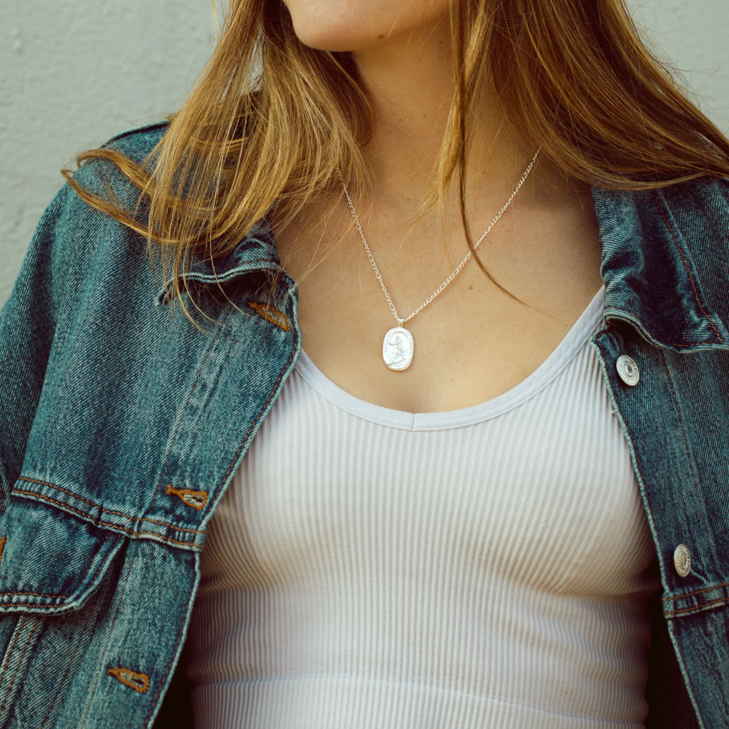 Our Lady of The Waves Necklace - Silver - Image 3