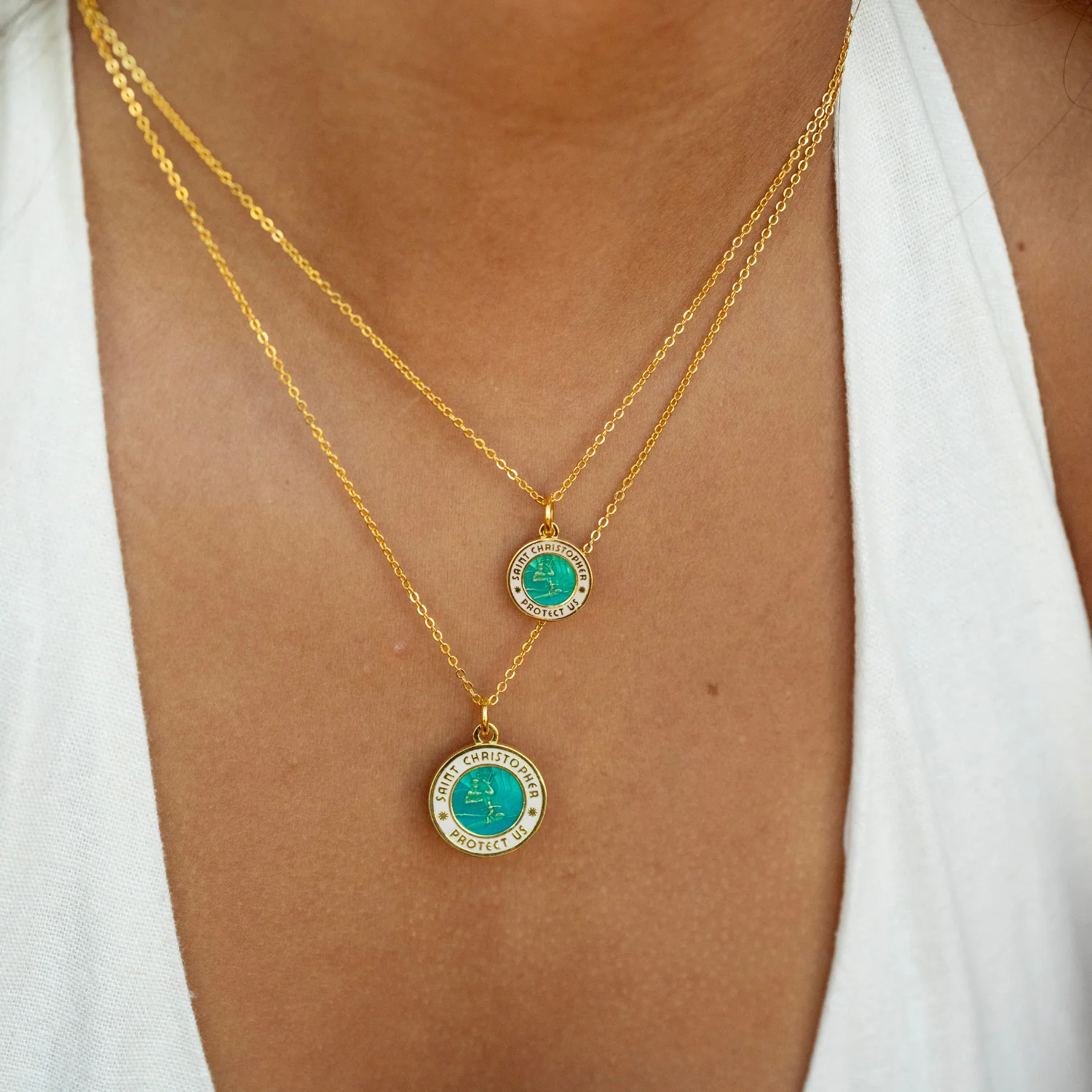 Small - Gold / Aqua White - Image 6