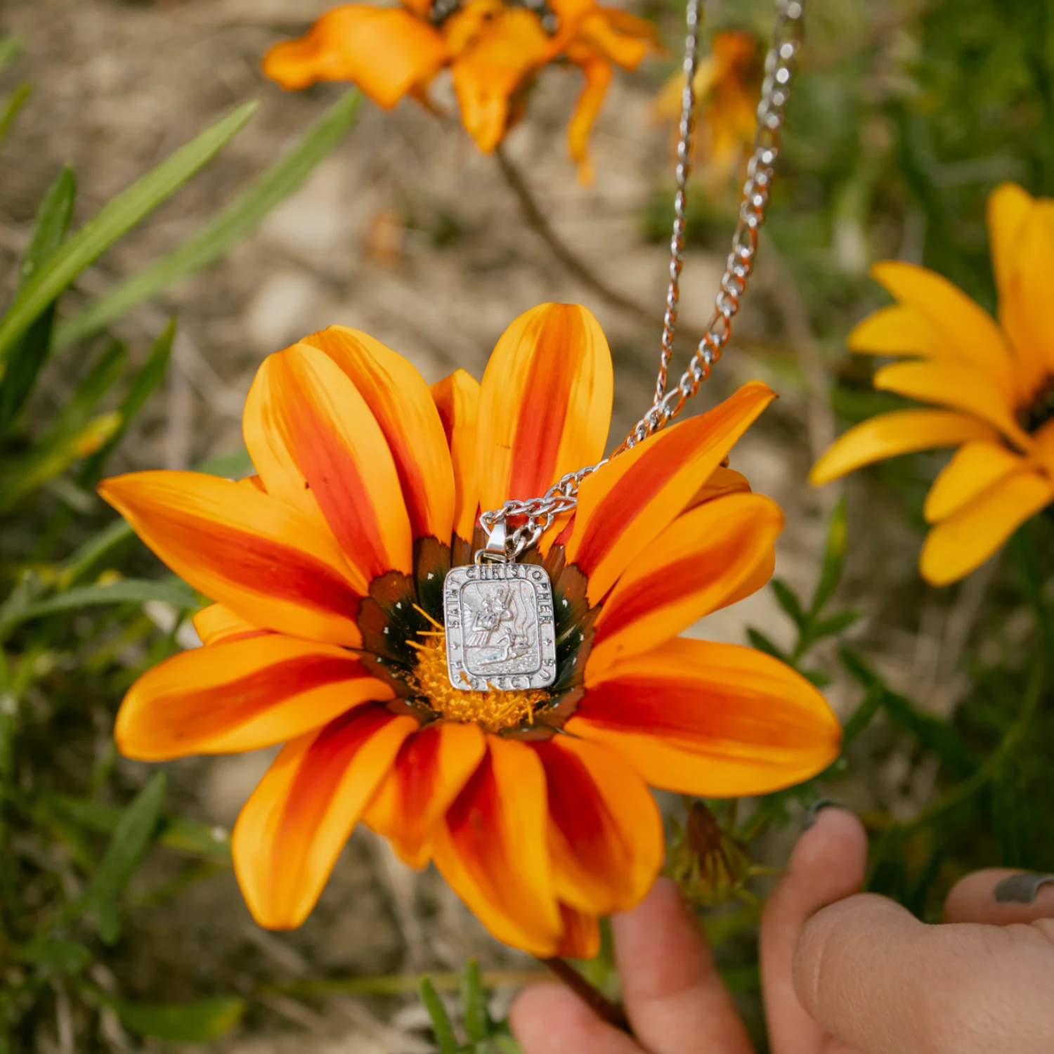 The Silver Traveler Rectangle Necklace - Image 4